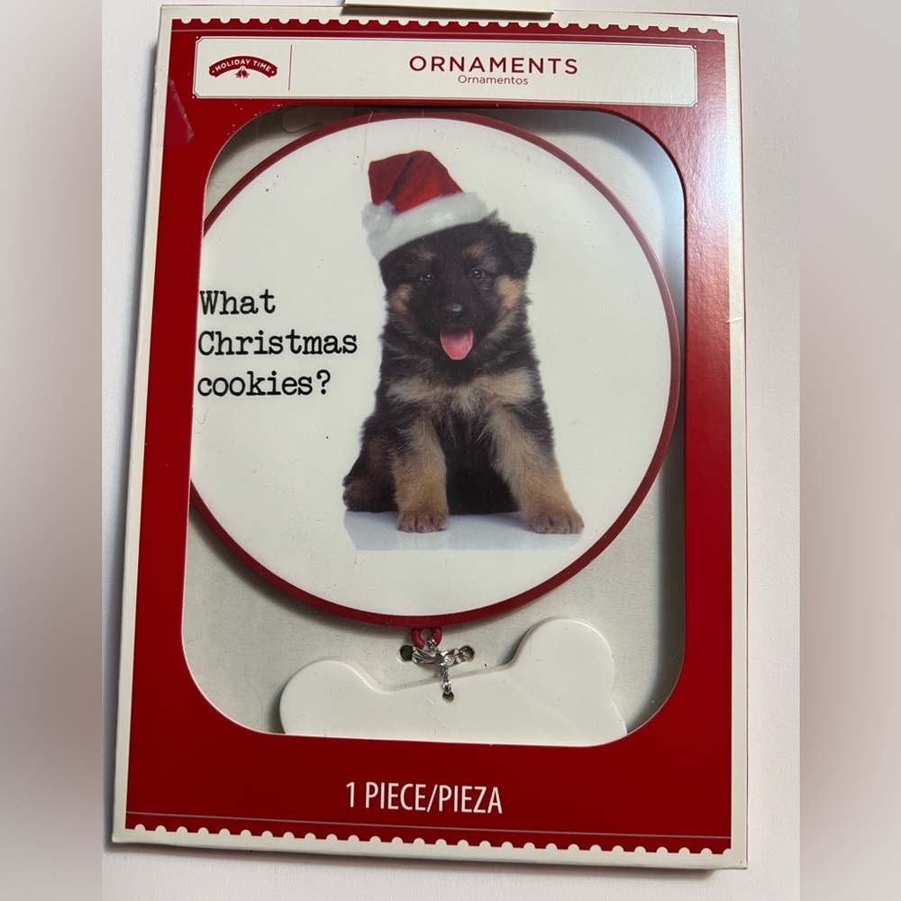 🇺🇸 $5 🇺🇸 Kurt Adler Festive Dog Ornament with Santa Hat